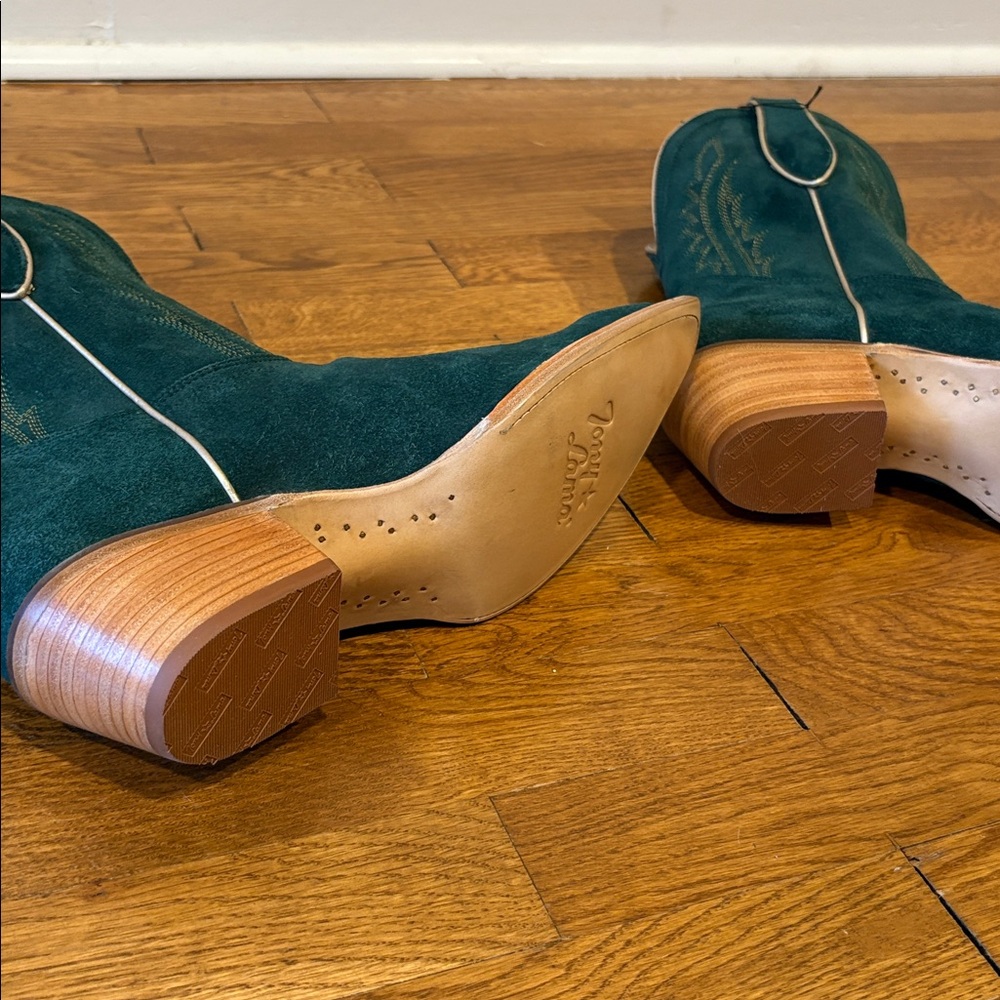 NWT & Box Tony Lama Dark Green Suede Western Boots - Picture 10 of 15